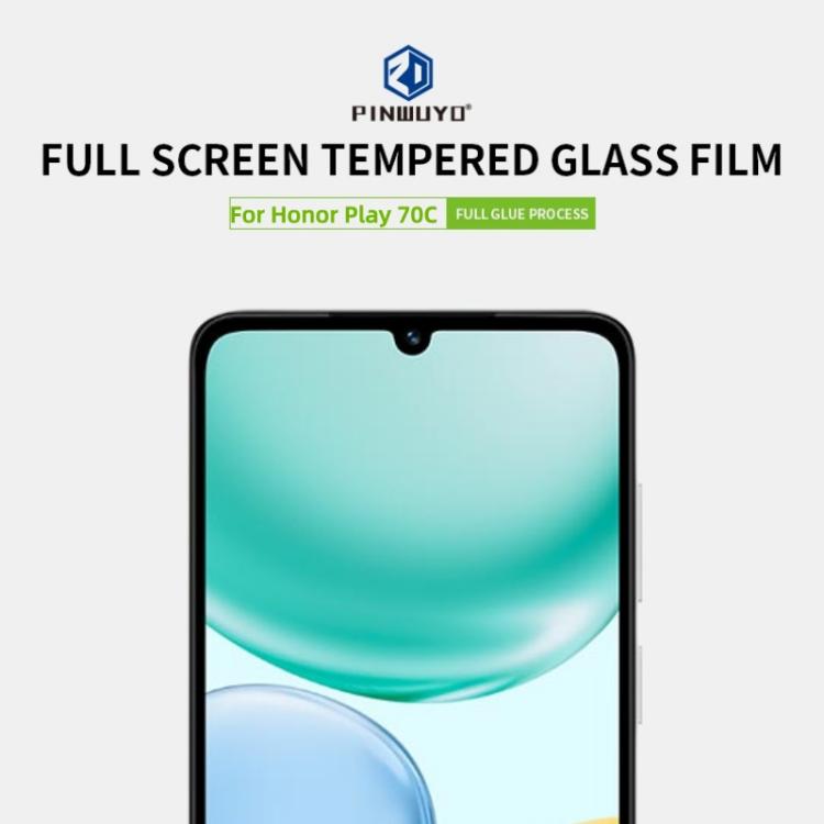 For Honor Play 70C 4G PINWUYO 9H 2.5D Full Screen Tempered Glass Film - Black
