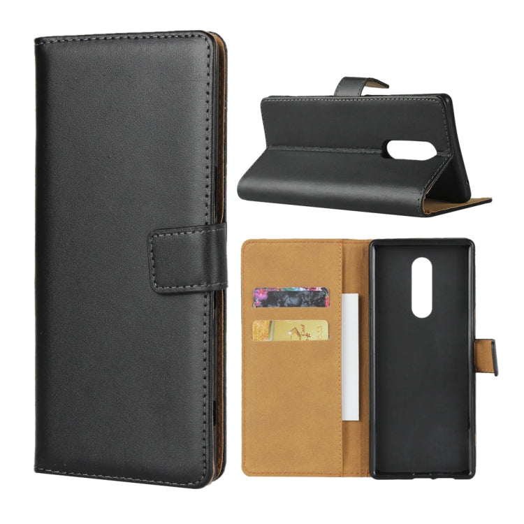 Leather Horizontal Flip Holster for Sony XZ4  ï¼Œwith Magnetic Clasp and Bracket and Card Slot and Wallet(Black)