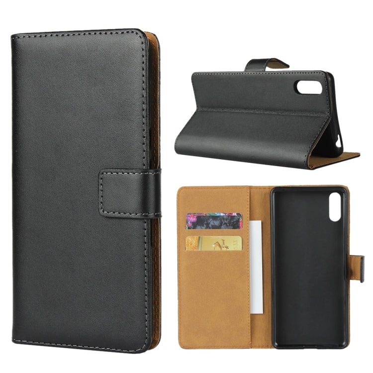 Leather Horizontal Flip Holster for Sony L3  ï¼Œ with Magnetic Clasp and Bracket and Card Slot and Wallet(Black)