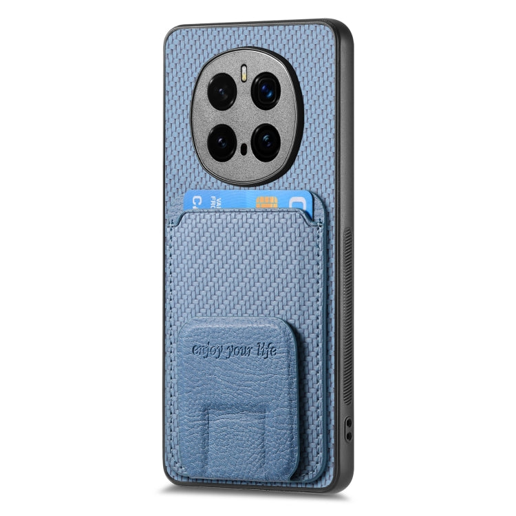 For Honor Magic7 Pro Carbon Fiber Card Bag Fold Stand Phone Case