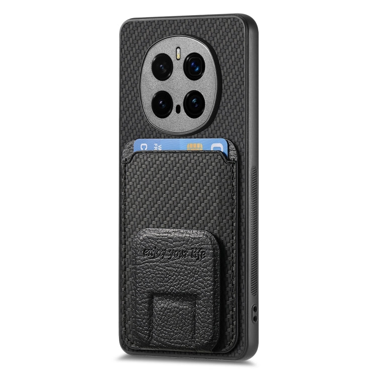 For Honor Magic7 Pro Carbon Fiber Card Bag Fold Stand Phone Case