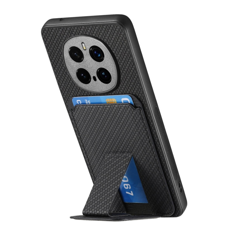 For Honor Magic7 Pro Carbon Fiber Card Bag Fold Stand Phone Case