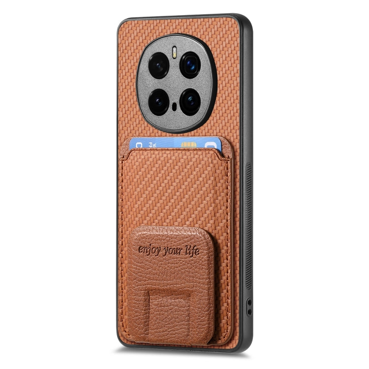 For Honor Magic7 Pro Carbon Fiber Card Bag Fold Stand Phone Case