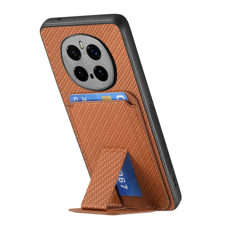 For Honor Magic7 Pro Carbon Fiber Card Bag Fold Stand Phone Case