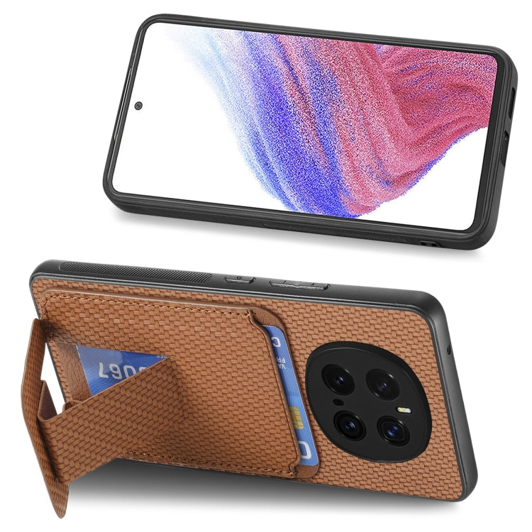 For Honor Magic7 Pro Carbon Fiber Card Bag Fold Stand Phone Case