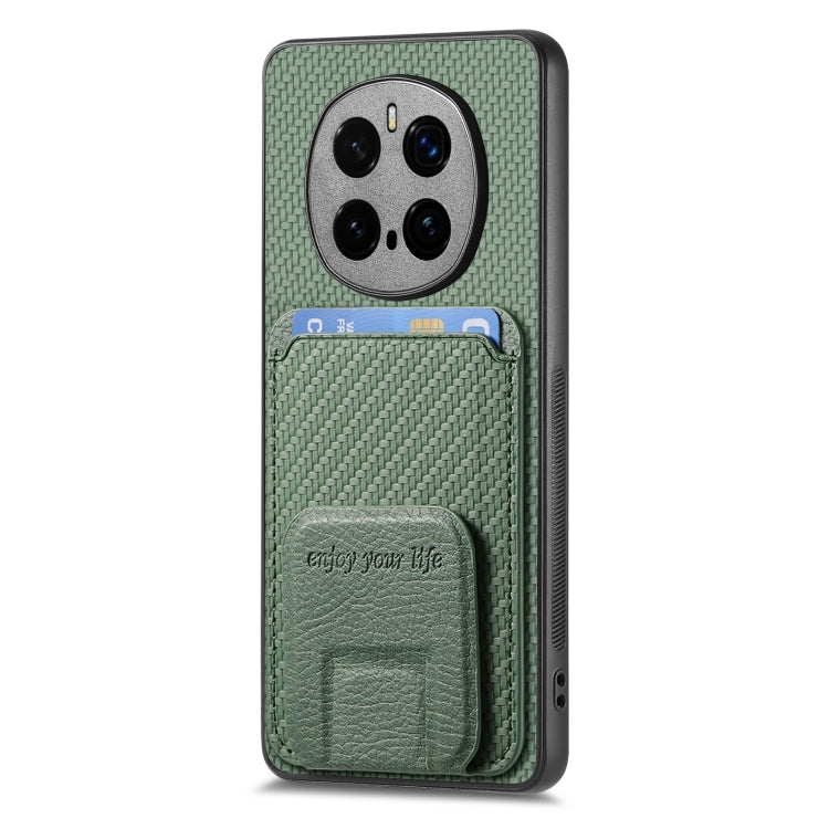 For Honor Magic7 Pro Carbon Fiber Card Bag Fold Stand Phone Case