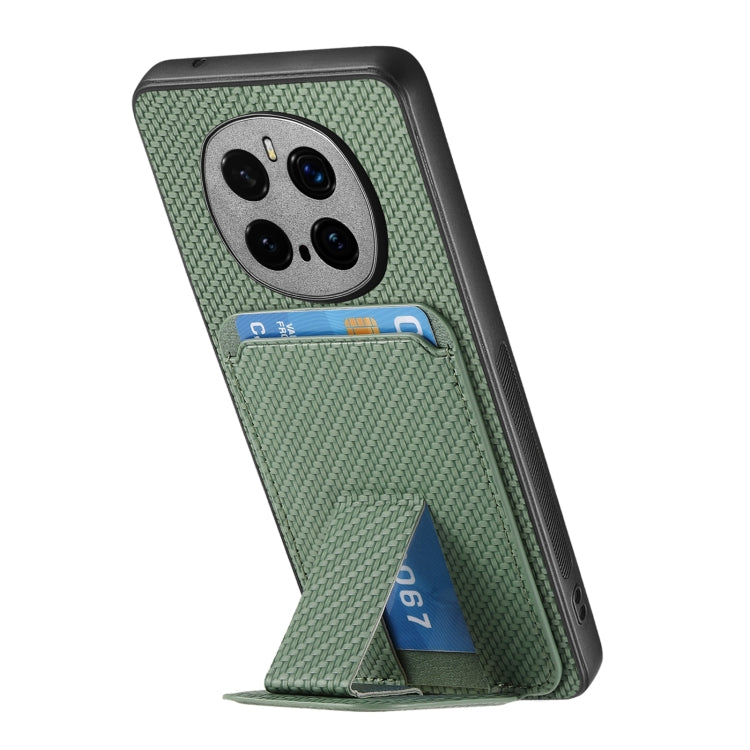 For Honor Magic7 Pro Carbon Fiber Card Bag Fold Stand Phone Case