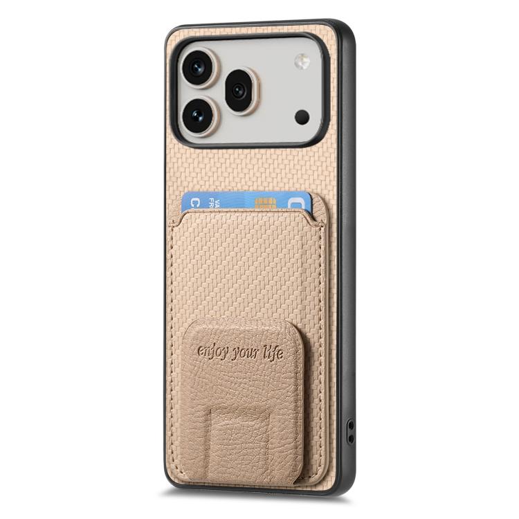 For Honor 600 Global Carbon Fiber Card Bag Fold Stand Phone Case