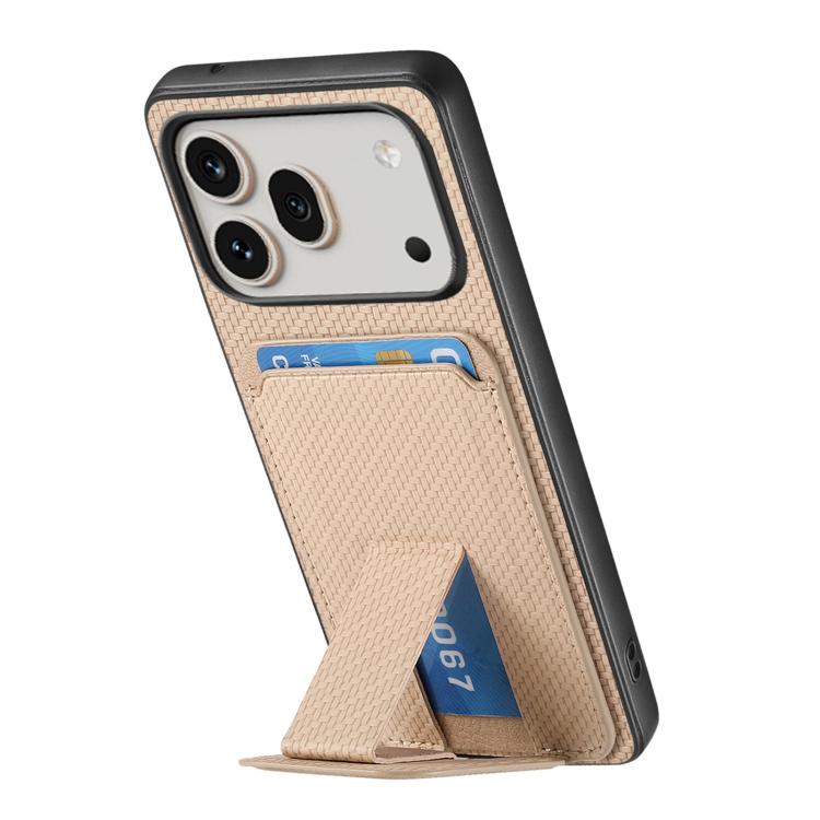 For Honor 600 Pro Global Carbon Fiber Card Bag Fold Stand Phone Case