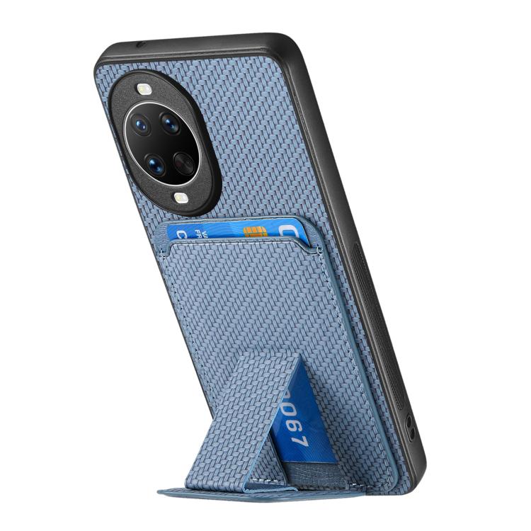 For Huawei nova 14 Pro Carbon Fiber Card Bag Fold Stand Phone Case