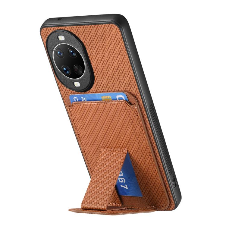 For Huawei nova 14 Pro Carbon Fiber Card Bag Fold Stand Phone Case