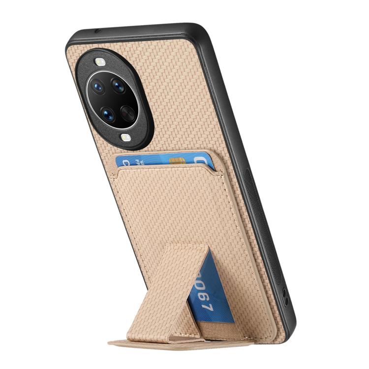 For Huawei nova 14 Pro Carbon Fiber Card Bag Fold Stand Phone Case