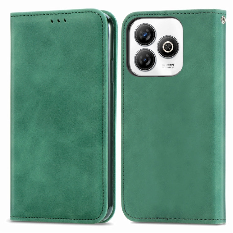 For ZTE Blade A75 4G Retro Skin Feel Magnetic Leather Phone Case
