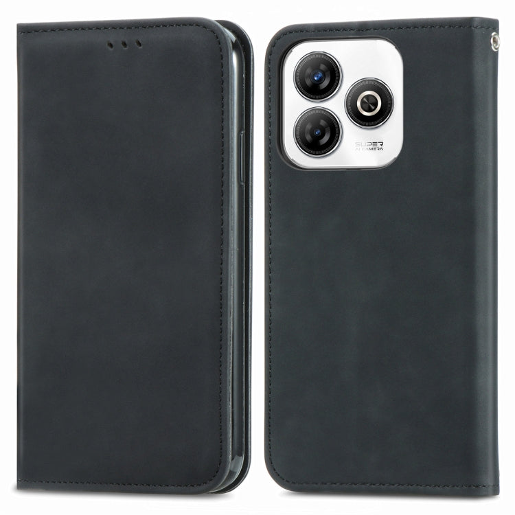 For ZTE Blade A75 4G Retro Skin Feel Magnetic Leather Phone Case