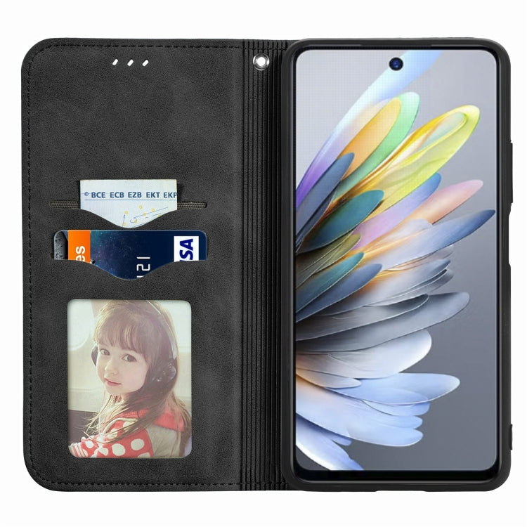 For ZTE Blade A75 4G Retro Skin Feel Magnetic Leather Phone Case