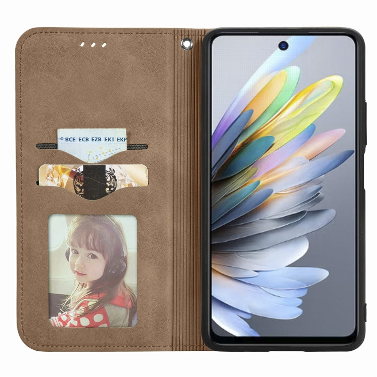 For ZTE Blade A75 4G Retro Skin Feel Magnetic Leather Phone Case