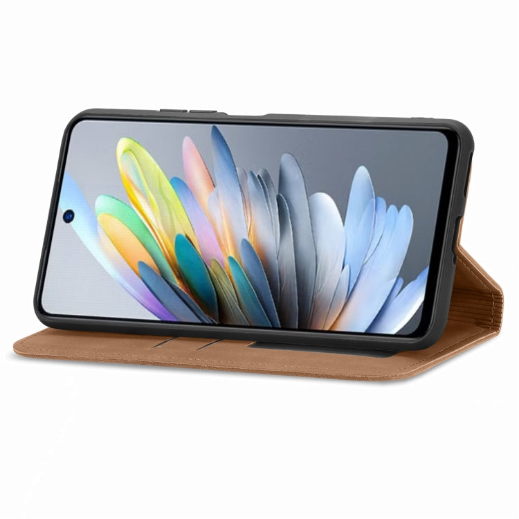 For ZTE Blade A75 4G Retro Skin Feel Magnetic Leather Phone Case