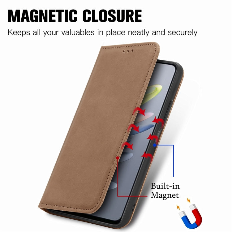 For ZTE Blade A75 4G Retro Skin Feel Magnetic Leather Phone Case