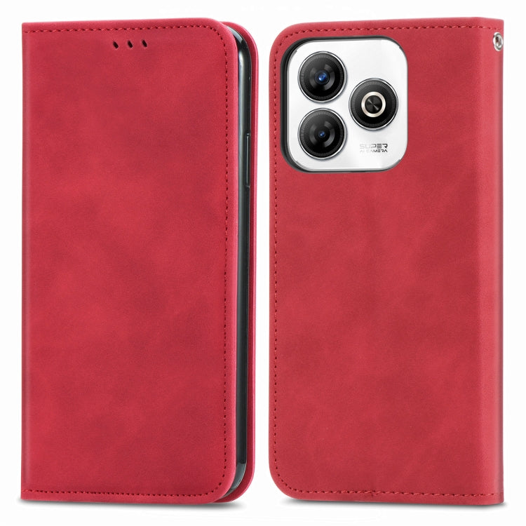 For ZTE Blade A75 4G Retro Skin Feel Magnetic Leather Phone Case