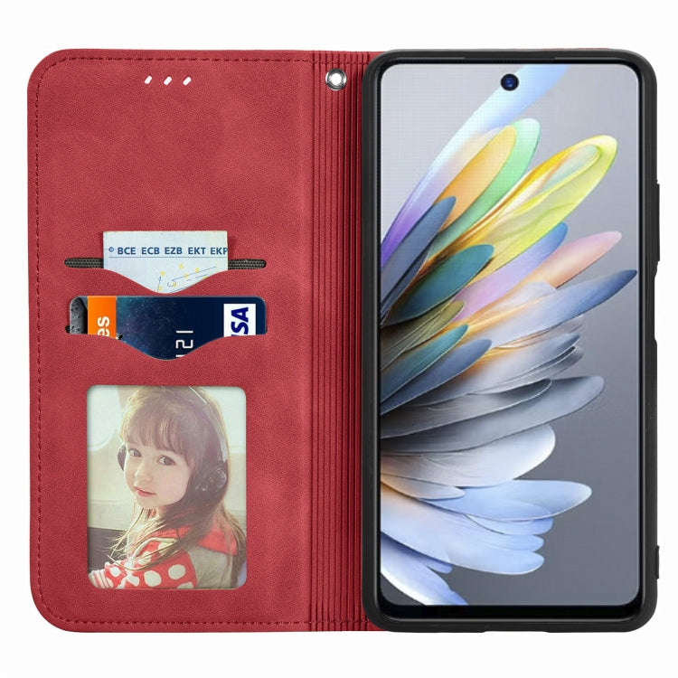 For ZTE Blade A75 4G Retro Skin Feel Magnetic Leather Phone Case