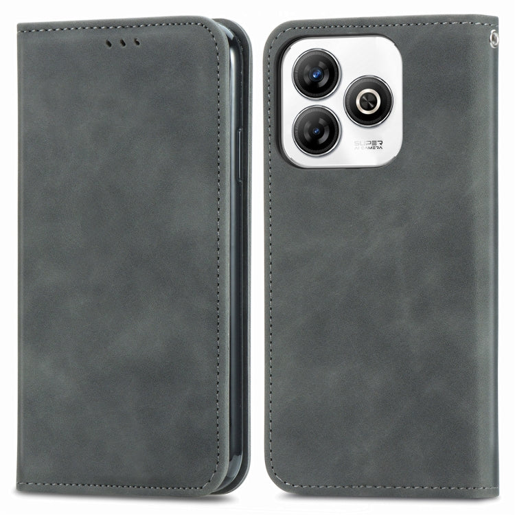 For ZTE Blade A75 4G Retro Skin Feel Magnetic Leather Phone Case