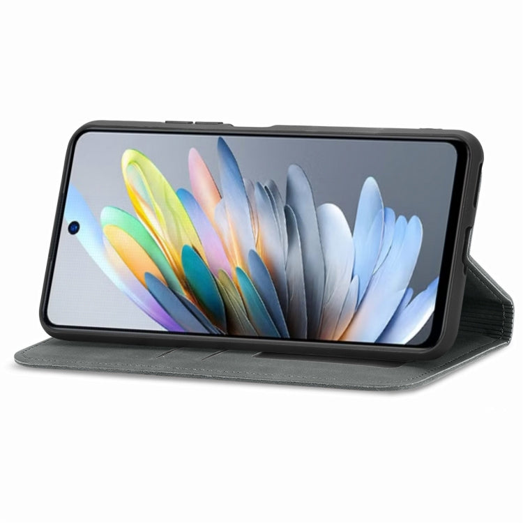 For ZTE Blade A75 4G Retro Skin Feel Magnetic Leather Phone Case