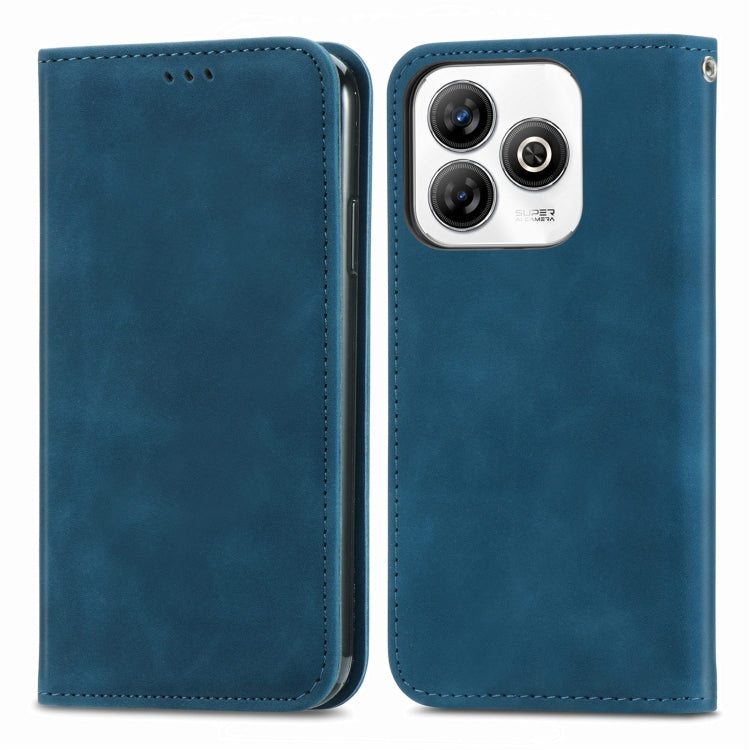 For ZTE Blade A75 4G Retro Skin Feel Magnetic Leather Phone Case