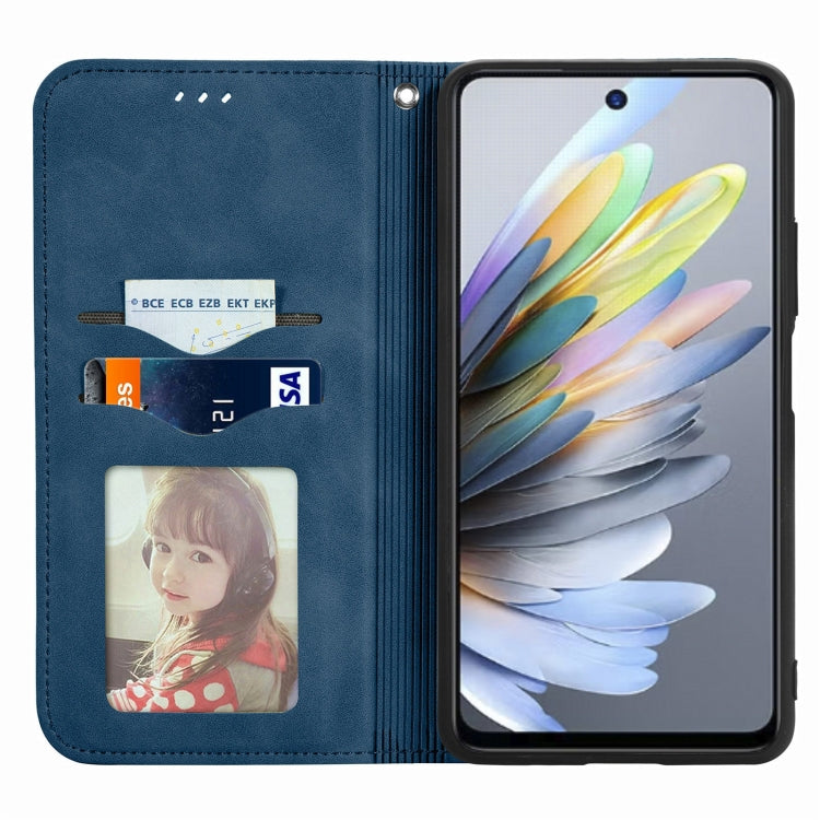 For ZTE Blade A75 4G Retro Skin Feel Magnetic Leather Phone Case