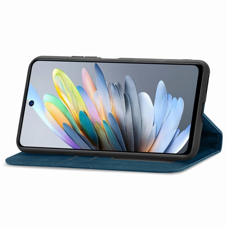 For ZTE Blade A75 4G Retro Skin Feel Magnetic Leather Phone Case