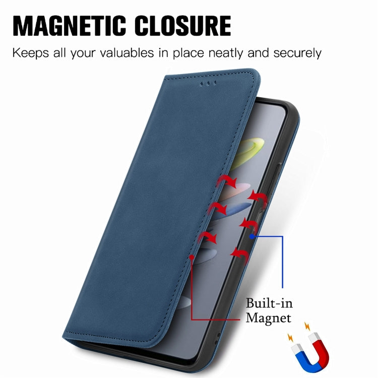For ZTE Blade A75 4G Retro Skin Feel Magnetic Leather Phone Case