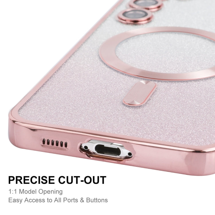 For Samsung Galaxy S25+ 5G ENKAY Hat-Prince Magnetic Glitter Plated TPU Phone Case with Lens Film