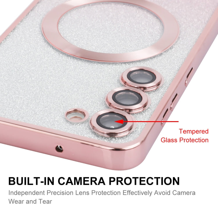 For Samsung Galaxy S25 5G ENKAY Hat-Prince Magnetic Glitter Plated TPU Phone Case with Lens Film