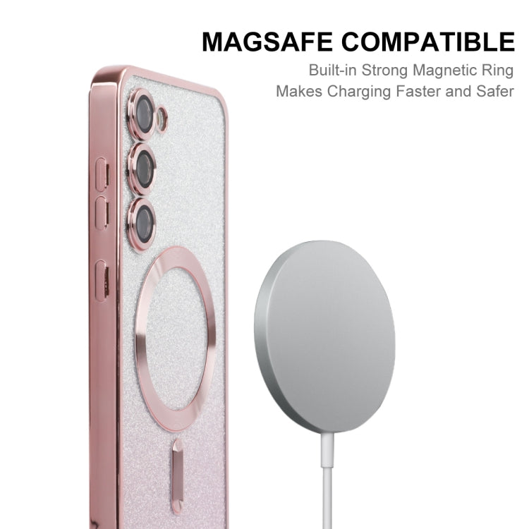 For Samsung Galaxy S25 5G ENKAY Hat-Prince Magnetic Glitter Plated TPU Phone Case with Lens Film