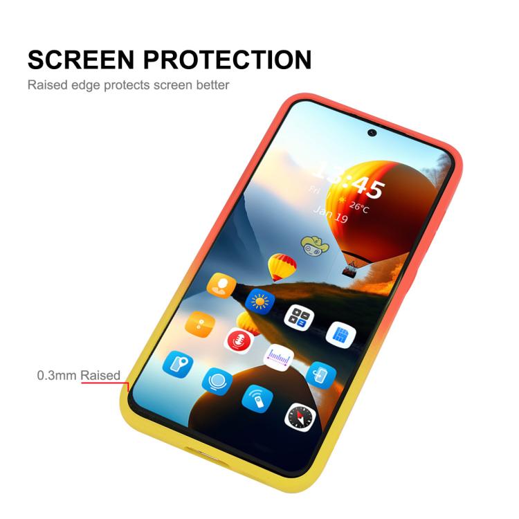 For Samsung Galaxy A34 ENKAY Hat-Prince MagSafe Rainbow Gradient Silicone Phone Case with Lens Film