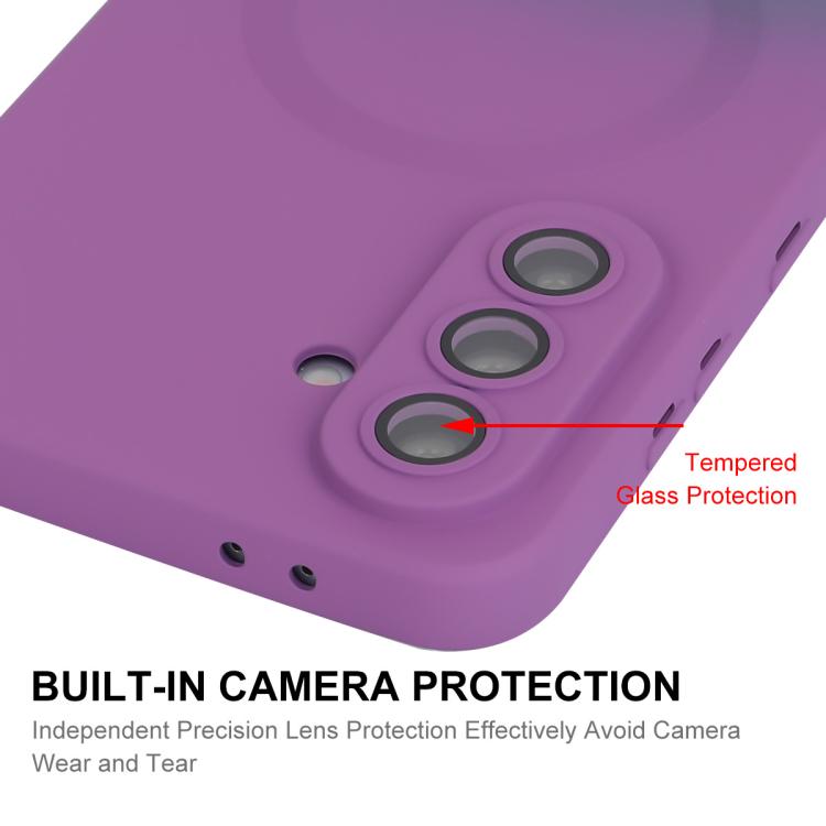 For Samsung Galaxy A36 5G ENKAY Hat-Prince MagSafe Rainbow Gradient Silicone Phone Case with Lens Film