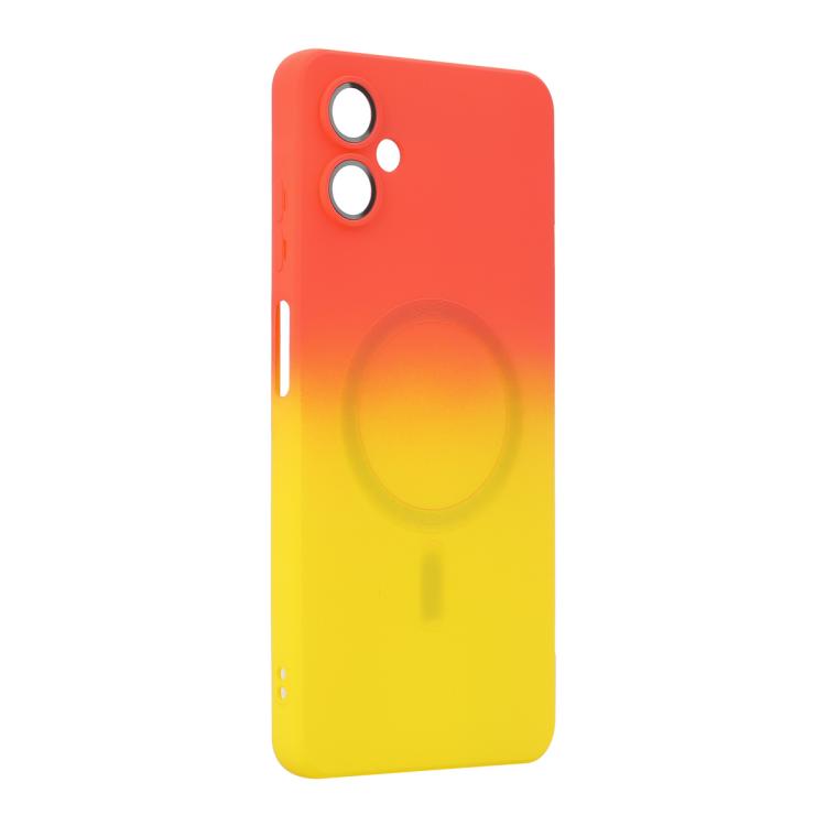 For Samsung Galaxy A06 4G / 5G ENKAY Hat-Prince MagSafe Rainbow Gradient Silicone Phone Case with Lens Film