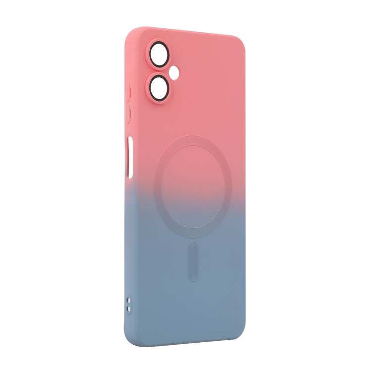 For Samsung Galaxy A06 4G / 5G ENKAY Hat-Prince MagSafe Rainbow Gradient Silicone Phone Case with Lens Film
