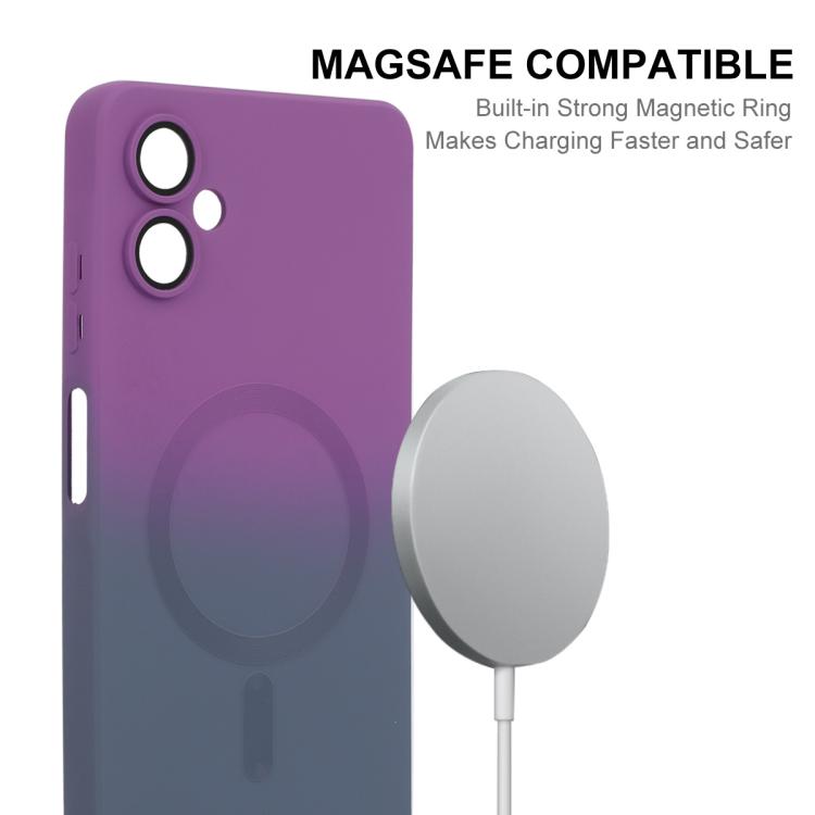 For Samsung Galaxy A06 4G / 5G ENKAY Hat-Prince MagSafe Rainbow Gradient Silicone Phone Case with Lens Film