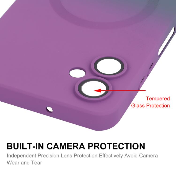 For Samsung Galaxy A06 4G / 5G ENKAY Hat-Prince MagSafe Rainbow Gradient Silicone Phone Case with Lens Film