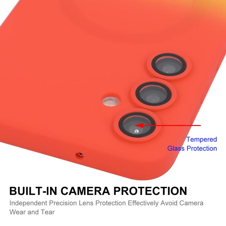 For Samsung Galaxy A37 5G ENKAY Hat-Prince MagSafe Rainbow Gradient Silicone Phone Case with Lens Film