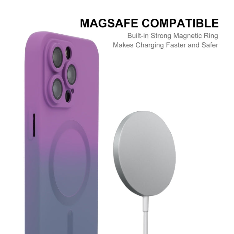 For iPhone 16 Pro ENKAY Hat-Prince MagSafe Rainbow Gradient Silicone Phone Case with Lens Film