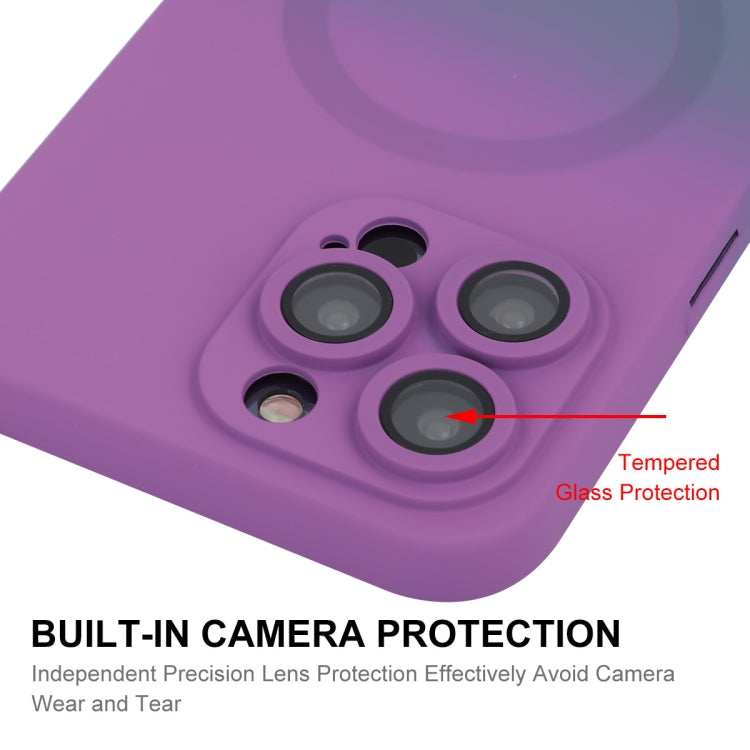 For iPhone 16 Pro ENKAY Hat-Prince MagSafe Rainbow Gradient Silicone Phone Case with Lens Film