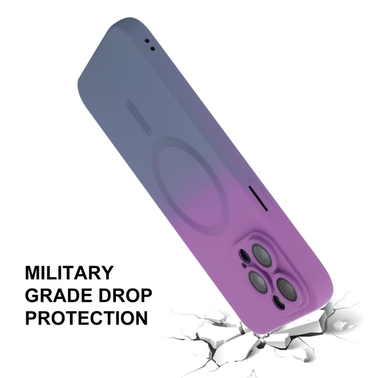 For iPhone 16 Pro ENKAY Hat-Prince MagSafe Rainbow Gradient Silicone Phone Case with Lens Film