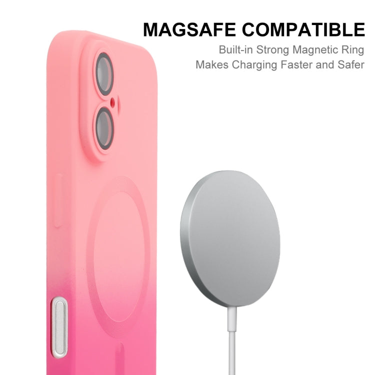 For iPhone 16 Plus ENKAY Hat-Prince MagSafe Rainbow Gradient Silicone Phone Case with Lens Film