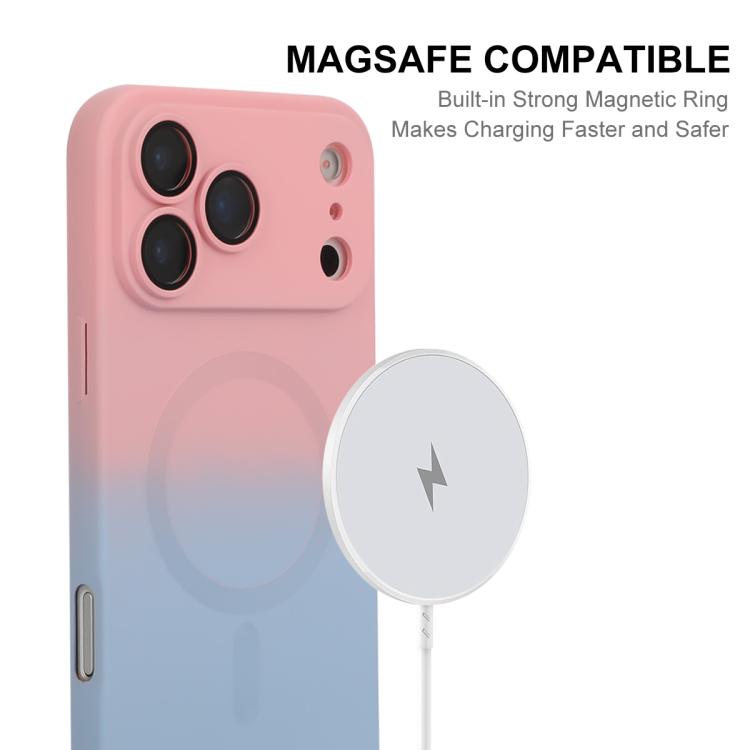 For iPhone 17 Pro Max ENKAY Hat-Prince MagSafe Rainbow Gradient Silicone Phone Case with Lens Film