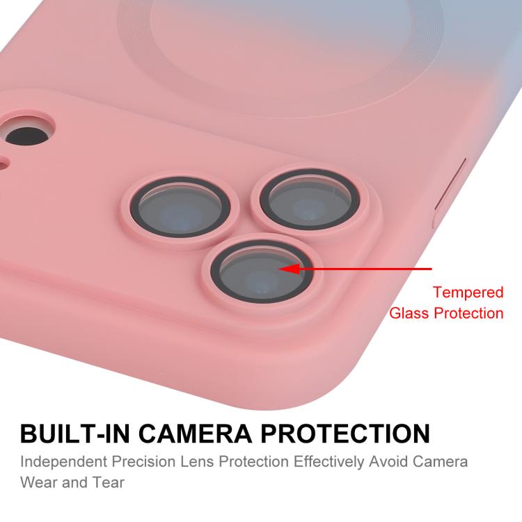 For iPhone 17 Pro ENKAY Hat-Prince MagSafe Rainbow Gradient Silicone Phone Case with Lens Film