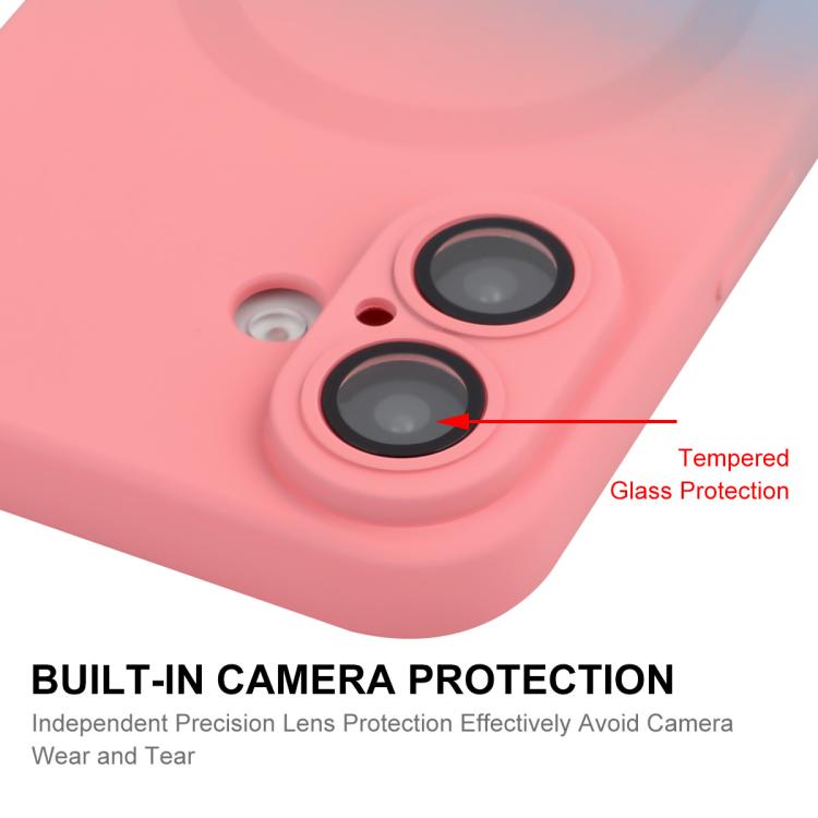For iPhone 17 ENKAY Hat-Prince MagSafe Rainbow Gradient Silicone Phone Case with Lens Film