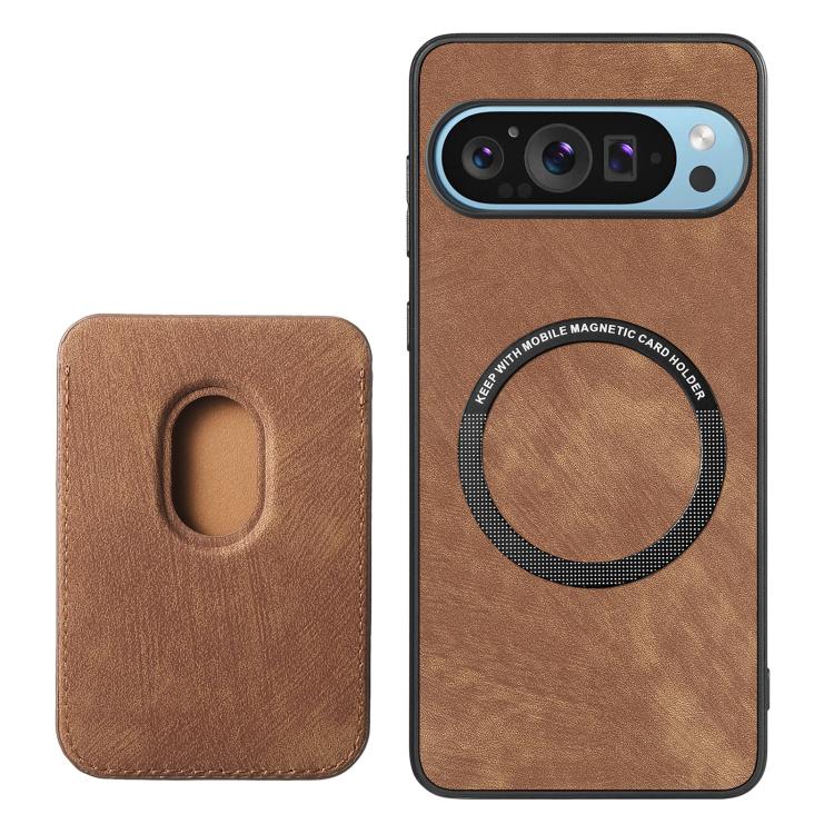 For Google Pixel 9/9 Pro Retro Leather Card Bag Magnetic Phone Case