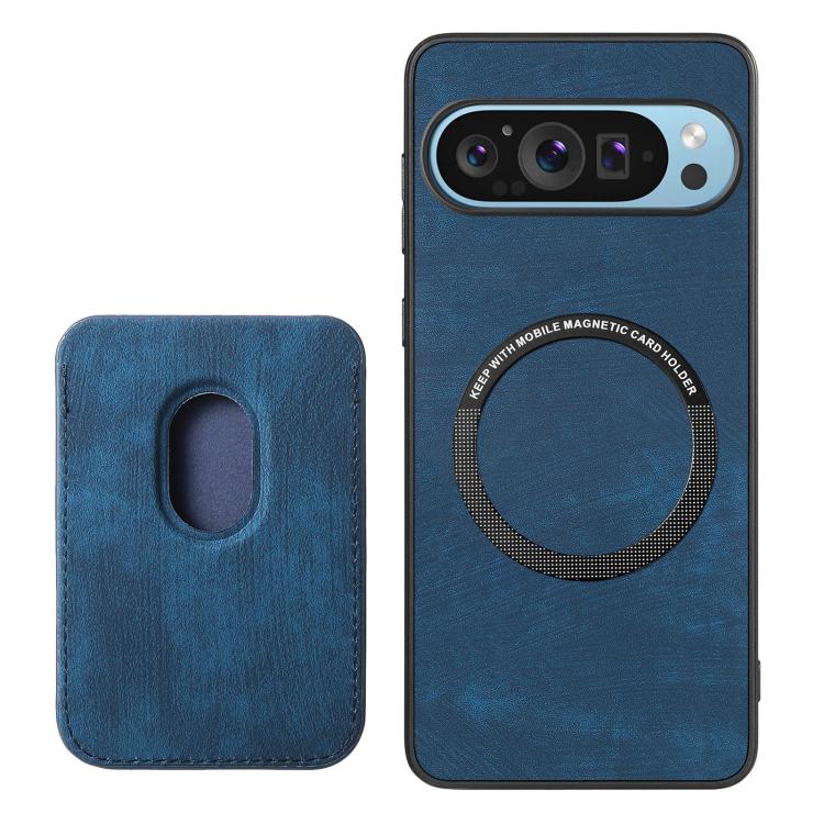 For Google Pixel 9 Pro XL Retro Leather Card Bag Magnetic Phone Case