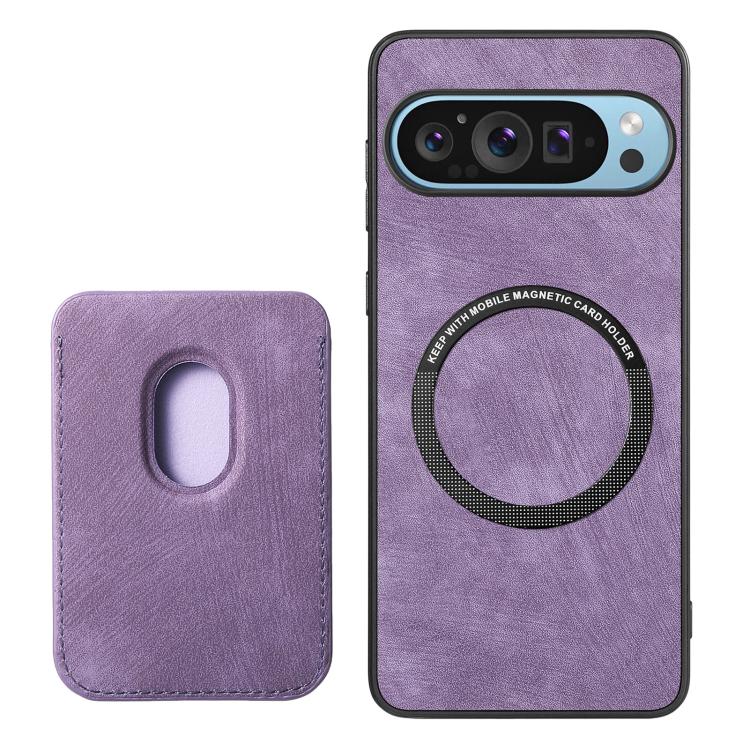 For Google Pixel 9 Pro XL Retro Leather Card Bag Magnetic Phone Case
